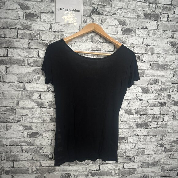 EUC Reiss Women's Gwen Black Sequin Tee Shirt Size XS - Picture 5 of 10